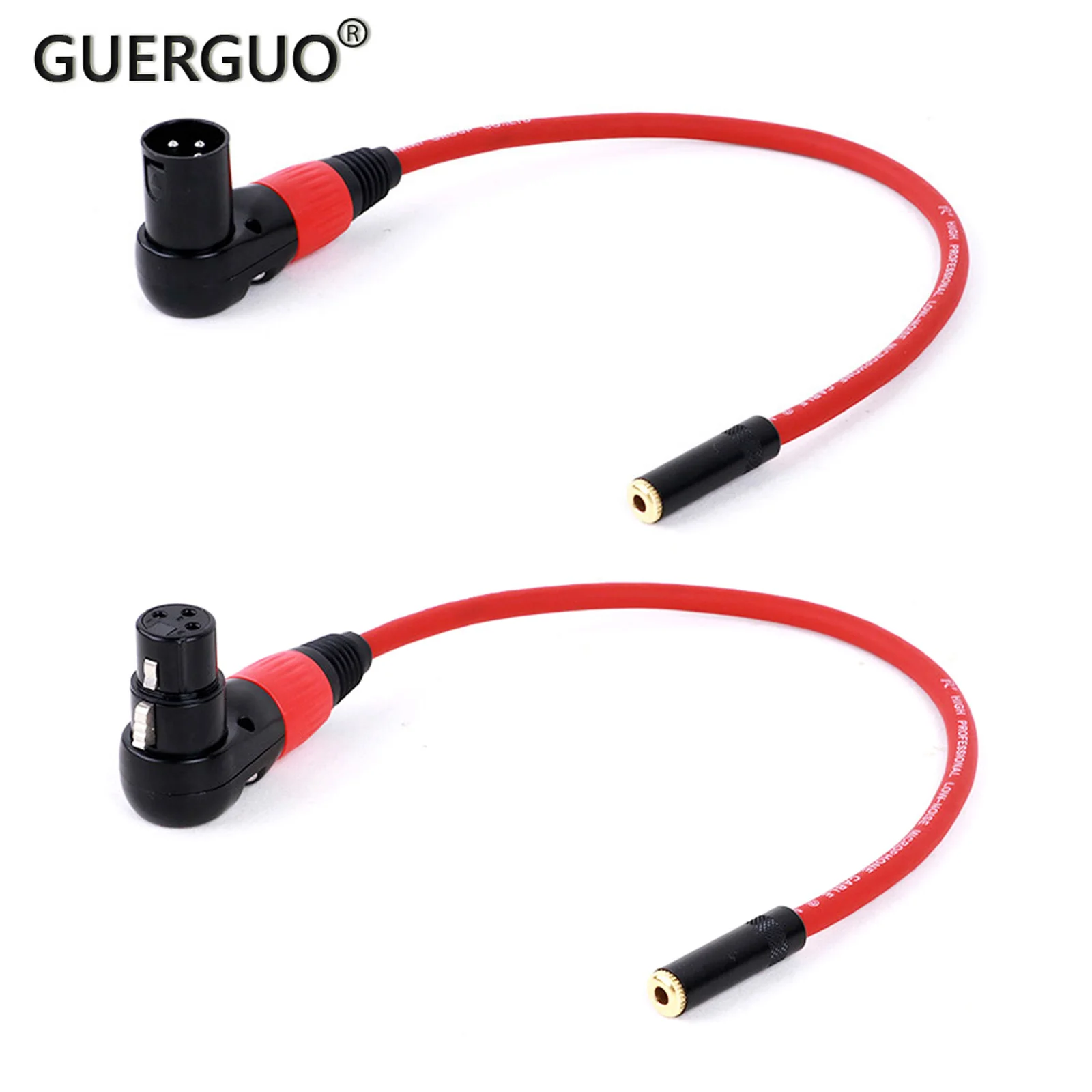 

High Quality 3.5mm Stereo Female Jack to 3PIN XLR Female/Male Connector Right Angle Cable For Guitar Microphones Etc 0.3M-30M