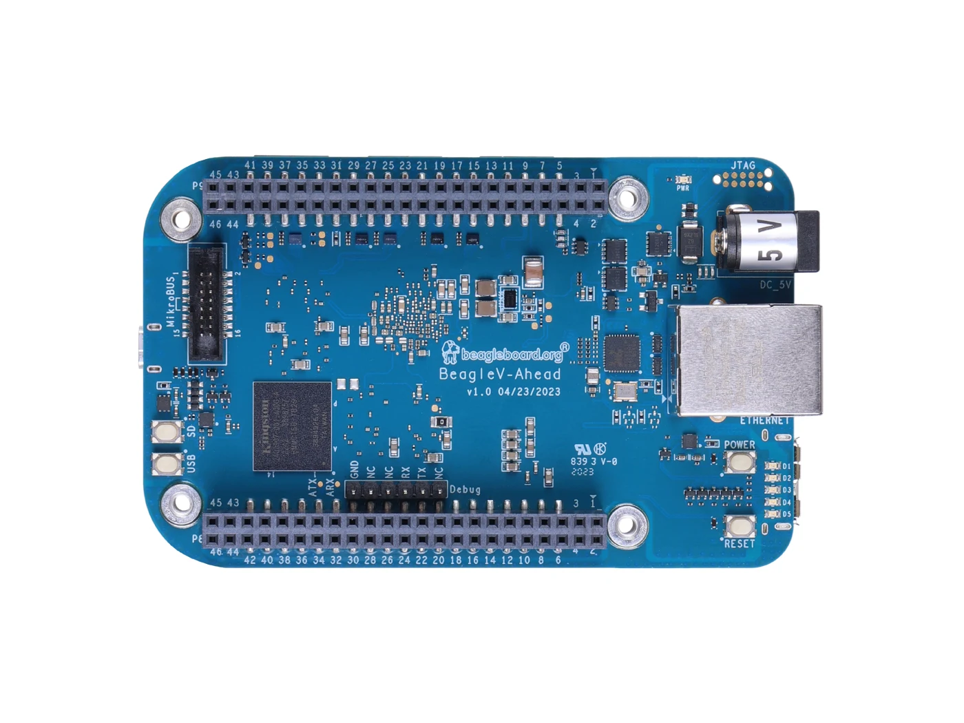 Seeed Studio Beaglev®-Vooruit-RISC-V Processor Ip, 4 Tops Ai Versnelling, 2.4G Wi-Fi & Bluetooth 5.2, 1 Gagabit Ethernet