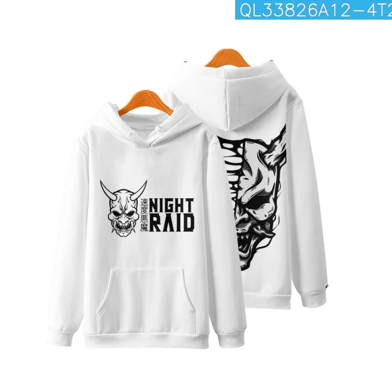 

Fashion Cartoon Demon Printed White Black Long Sleeve Pullover Hoodies Autumn Casual Couple Women Men Harajuku Sweatshirt