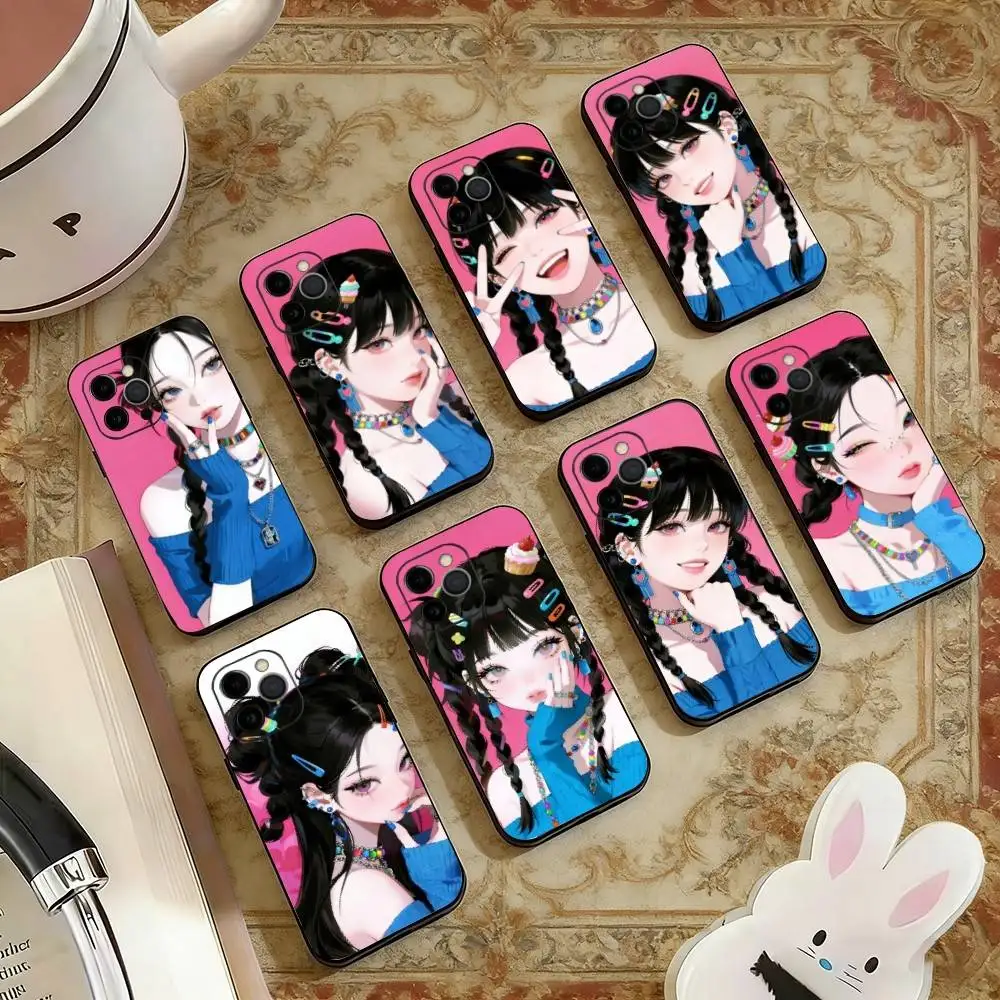 

cute girl Phone Case For iPhone 17, 16,15,14,13,12,11 Plus,Pro Max, Others Soft Black Cover