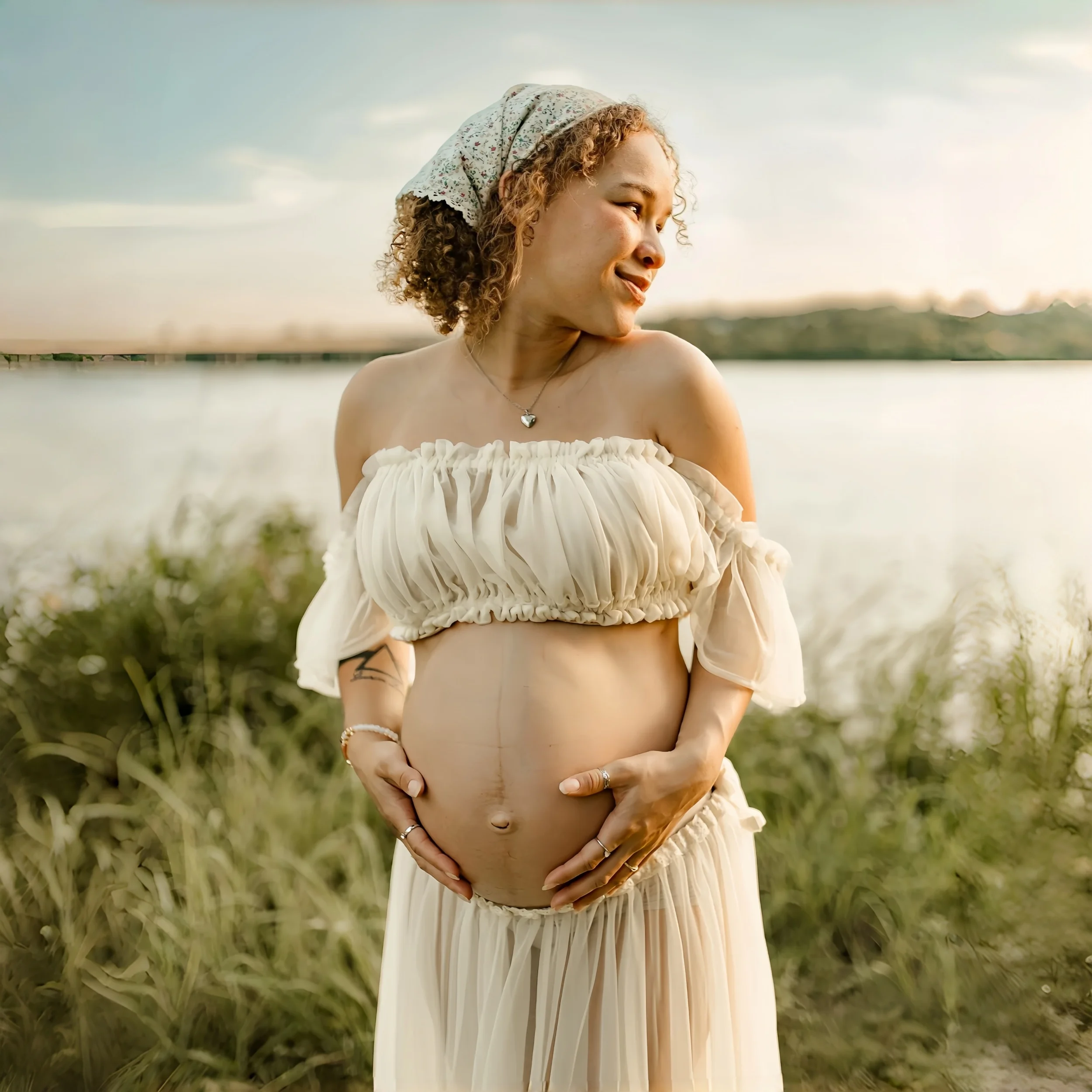 Bild 5: 2-in-1 Chiffon Umstandsfotoshooting-Outfit-Sets Schwangerschaftsfotografie-Requisiten Kleiderset