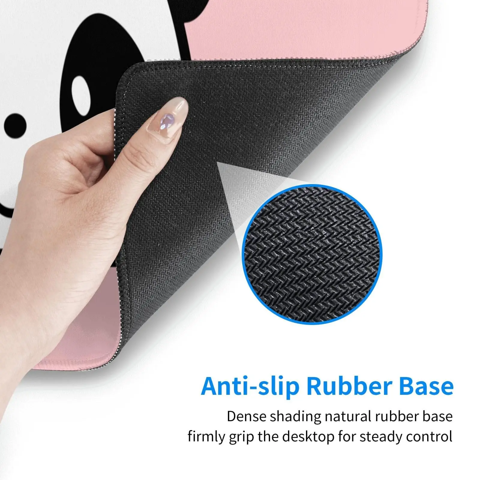 Alas Mouse Besar Merah Muda Cakar Melambaikan Panda Lucu Alas Mouse Gaming Alas Meja Alas Karet Antiselip untuk Alas Keyboard dan Mouse