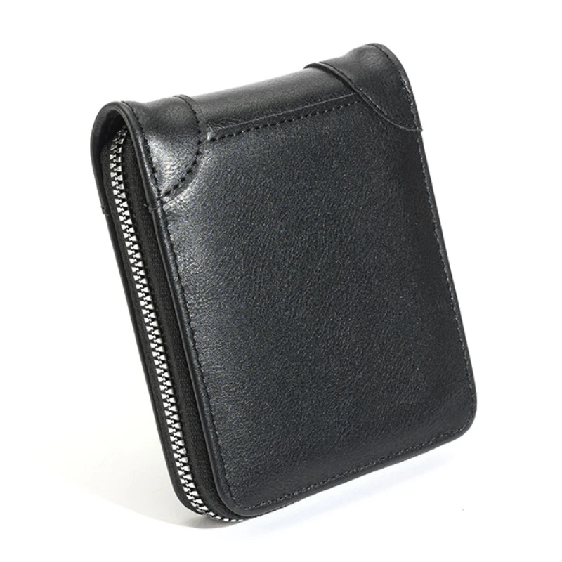 Men Zipper Wallet Money Bag Fashion Multifunctional PU Soft Leather Wallet Card Holder with Hasp Coin Pocket Purse Multi-card