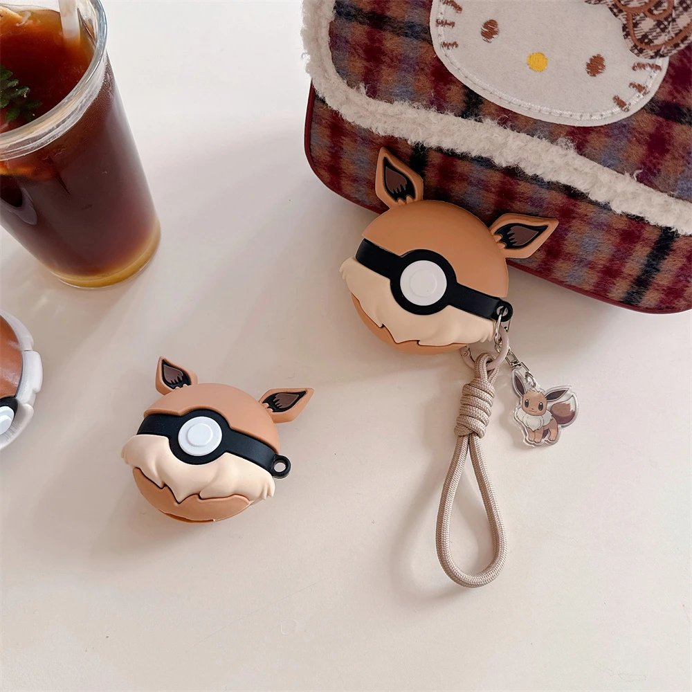 Чехол для наушников 3D Pocket Monsters Pokemon Poké Ball Evoli для Airpods 4, 2, 3, 1 Pro 3, 2, защитный чехол для беспроводной Bluetooth-гарнитуры