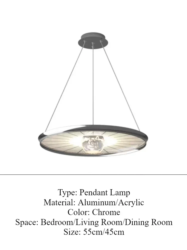 

SANDYHA Modern Crystal Pendant Light Circular Ring LED Chandelier for Living Room Bedroom Dining Table Unique Decoration 2024