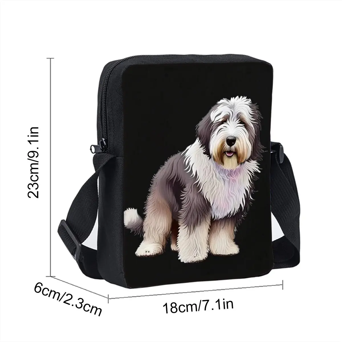 Cute Dog Print Single Sided Messenger Bag for Boy/Girls Children Best Gifts 2D Flat Cartoon Simple Casual Crossbody Bag