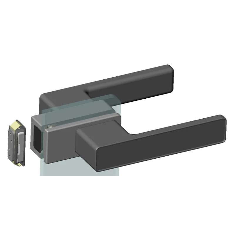 

Extremely narrow frame glass door lock Magnetic suction silent indoor door Bathroom lock Glass door Universal indoor swing
