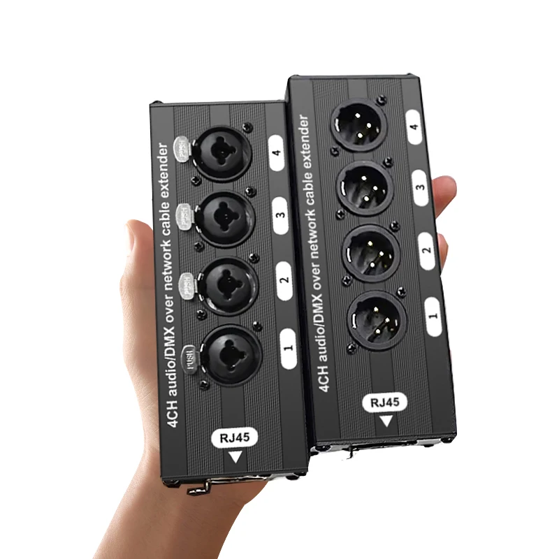 1 Pair XLR to RJ45 Audio Extender 330ft 4-Ch