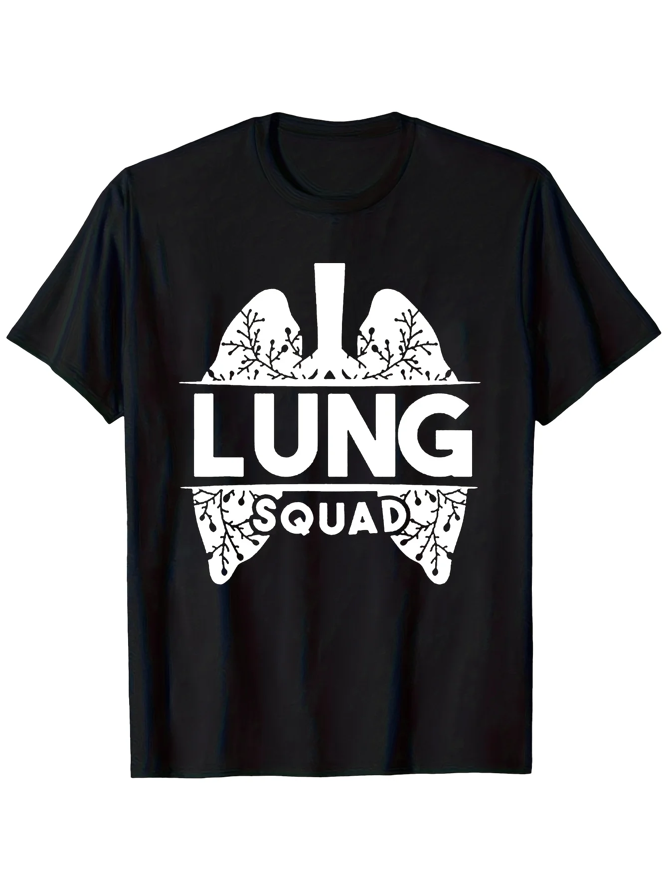 1pc, Lung Force Vs. Pulmonologist Inspired Men'S T-Shirt with Vibrant Rose Print - Casual Comfort, Suitable for All Seasons