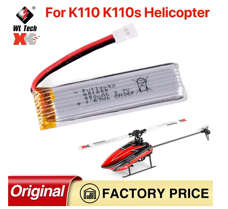 2pcs/lot Original WLtoys V977 Battery / V930 / XK K110 K110S Battery Spare Parts 3.7V 450mAh Battery V977-006