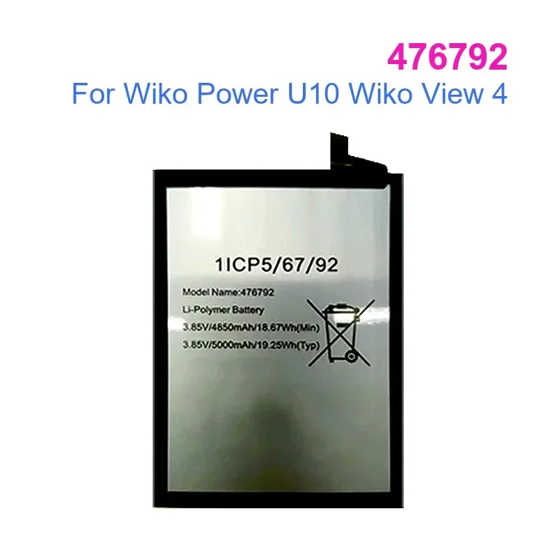 476792 Mobile Phone Battery For Wiko Power U10 Wiko View 4 5000mAh Real Capacity