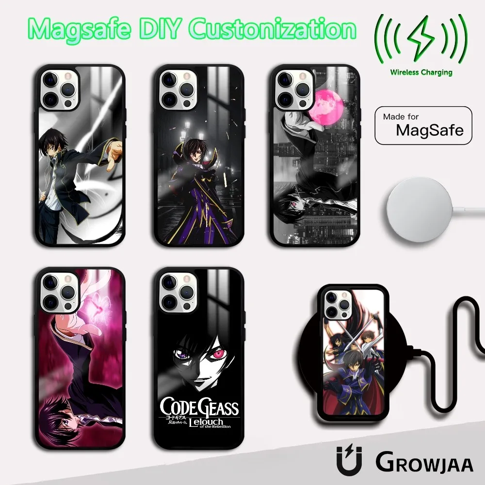 

C-Code G-Geass Hot Animation Phone Case For IPhone 16 15 14 13 12 11 Pro Max Plus Mini Magsafe Mirror Wireless Magnetic Funda