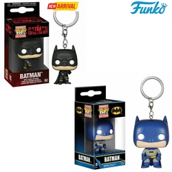 FUNKO Batman Comics New PVC Action Doll Dark Knight Movie Edition Keychain Vinyl Toy Pop Pocket Series Model Toy Keychain