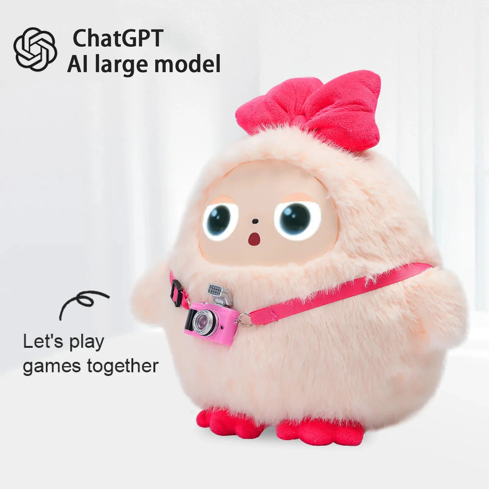 AI Plush Toy W/Smart Voice&LED Eyes,Interactive Companion for Kid/Adult‌Gift-ReadyRechargeable E-Pet open up fun life W/Tuya App