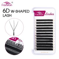 FADVAN 6D/8D W Eyelashes Double Layer 4D 3D Shape Extensions 8-154mm Natural Soft Volume Fan 0.07D 8D Pre-made