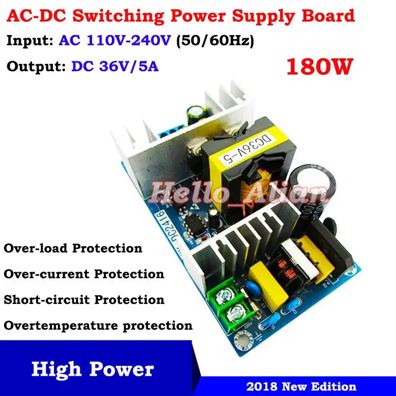 

AC-DC Isolate Switch Power Supply Module AC110V 120V 220V 230V to DC 36V 5A 180W High Power Switch Power Supply Board