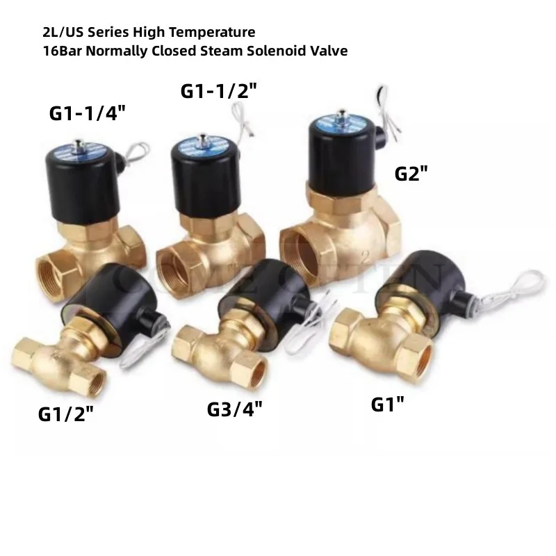 

16Bar Normally Closed Steam Solenoid Valve 2L/US Series High Temperature Steam High Pressure 1.6Mpa High Temperature 200°C