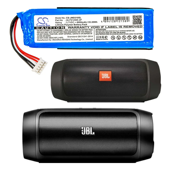 Cameron Sino 6000mAh Battery For JBL Charge 2+  Charge 2 Plus GSP1029102  MLP912995-2P