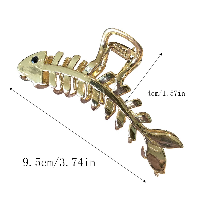 1/2개 실버 고급스러운 물고기뼈 모양 헤어 클로 여성용 뒷머리 디스크 헤어 레트로 다용도 헤어 클로 액세서리