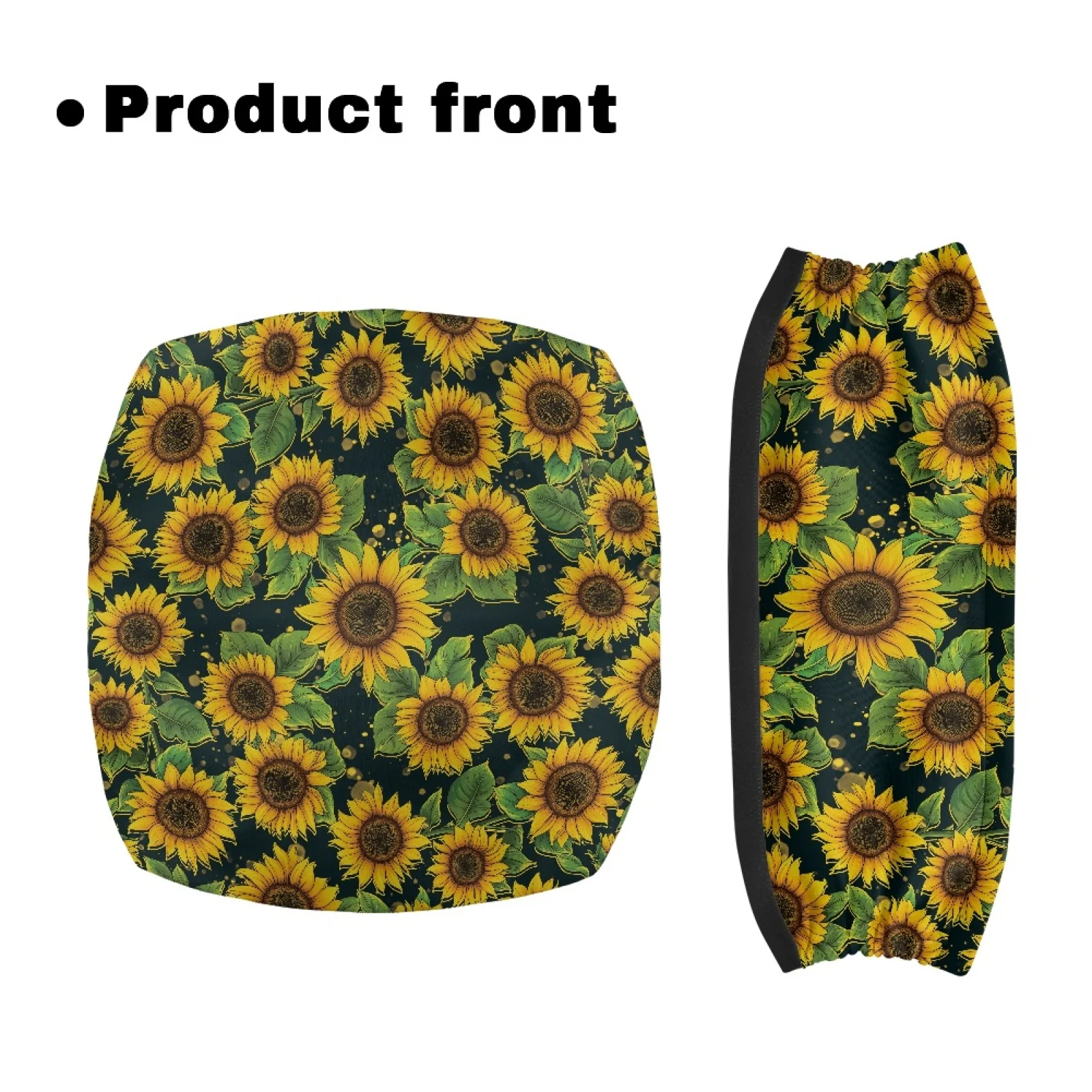 Coloranimal Washable Breathable 2 Pieces Set Rollator Seat Back Rest Covers for Ladies for Outdoor Sunflower Print