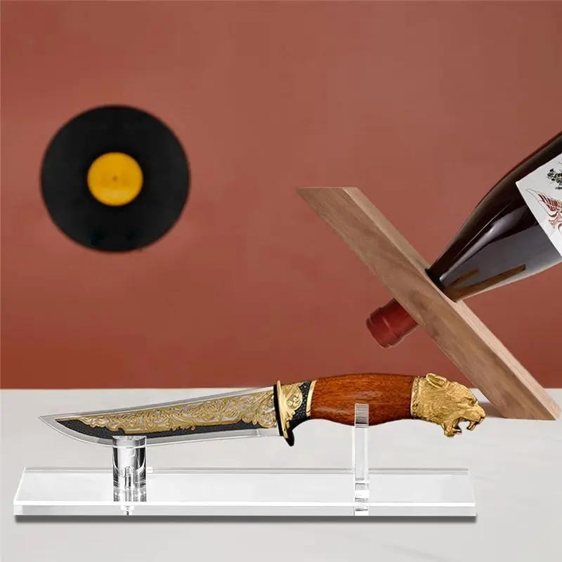 AS63-1Pcs Knife Display Stand Knife Fixed Display Stand Acrylic Knife Case Single Knife Holder For Home Decor (Clear Base) view 5