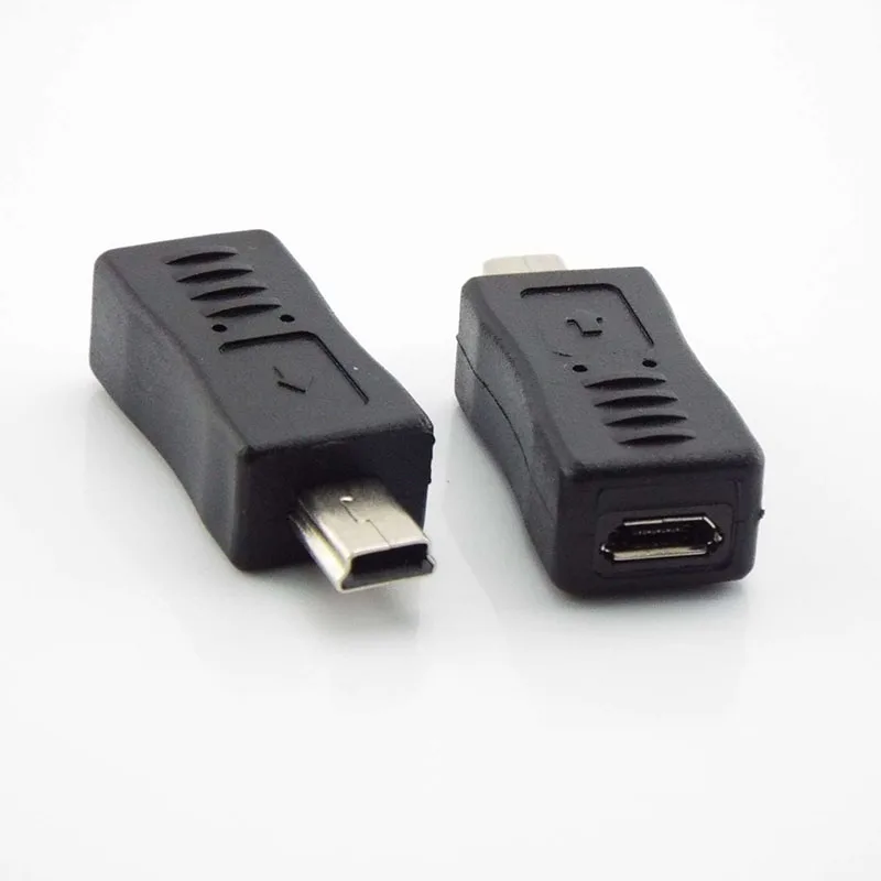 Portable Micro USB Female to Mini USB Male Plug Jack Adapter Connector Charger Black Adaptor Computer PC Converter C1