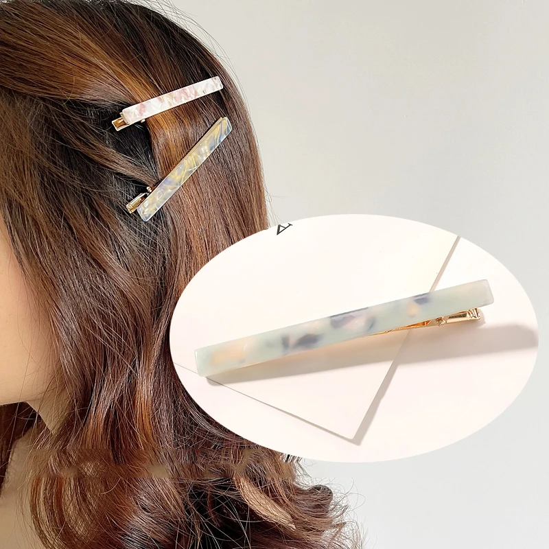 8.5cm Acetate Barrettes Duckbill Hair Clips Hairgrips Gradient 1cm Wide Hairpins Styling Tool For Girls Women Hair Accessories