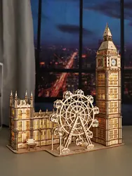 3D Wooden Puzzle Big Ben Model Kits Desktop Clock DIY Building Blocks Creative Gift Home Decor for Family Unique Christmas Gift