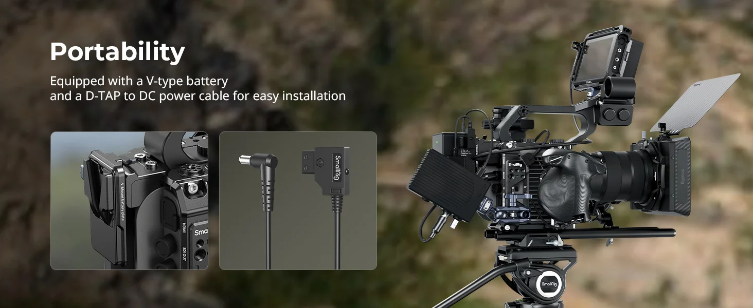 SmallRig FX6 Cage Kit für Sony FX6 für vertikale Aufnahmen mit Top-Platte, seitlichem Griffadapter, Kabelklemme, Grundplatte und V-Mount-Platte – Detail 4