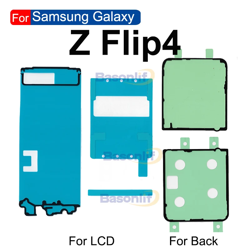 Pełny zestaw naklejek do Samsung Galaxy Z Flip5 F721 F711 Flip 3 4 5 F731 przedni wewnętrzny ekran LCD + tylna pokrywa wodoodporny klej — zdjęcie produktu 3