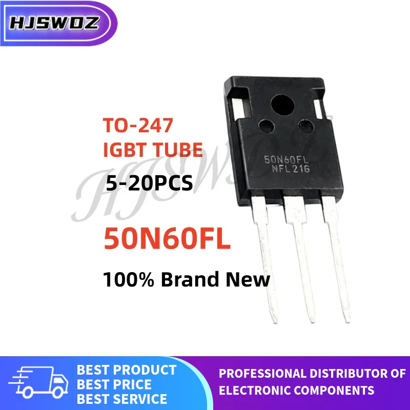 5-20PCS New 50N60FL NGTB50N60FLWG 50N60FL2 TO-247 IGBT tube for welding machine