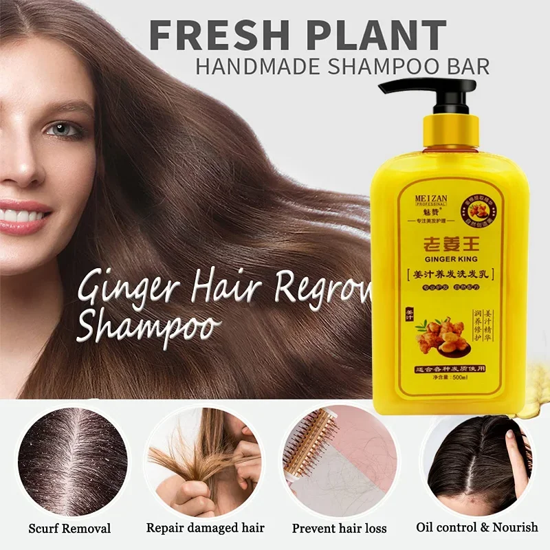 Ginger Shampoo for Hair Growth,Anti-Hair Loss Hair Soft and Smooth,Anti-dandruff,Nourishing,Oil Control,Improve Head Itch Care