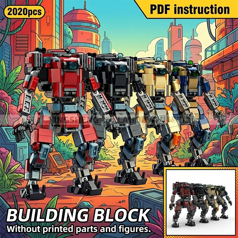 

Игровой конструктор MOC «Тяжелый штурмовой титан-мех» — бронированный робот-солдат, модель для сборки (аналог 247208)