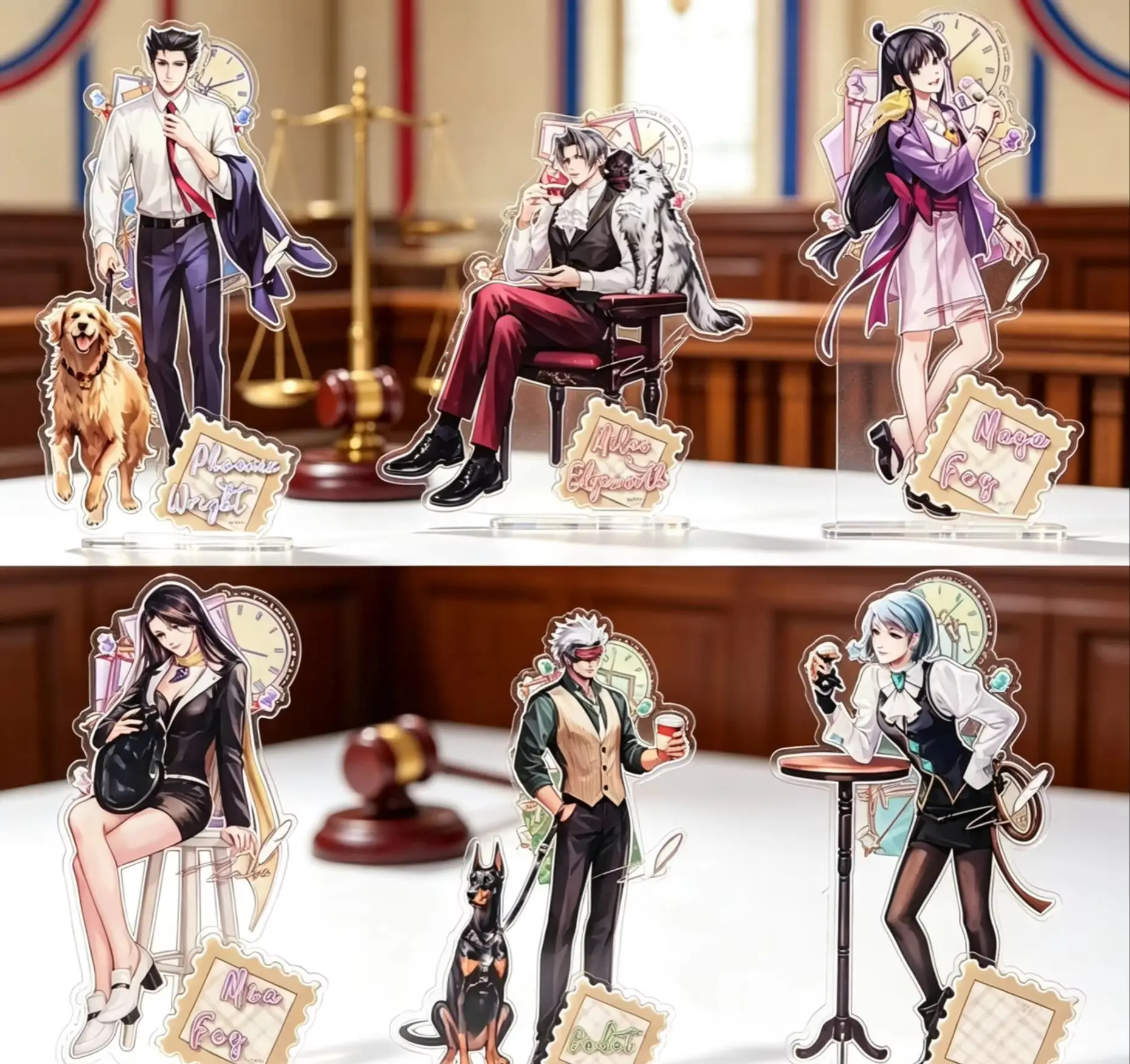 15cm Anime Ace Attorney Acrylic Stand Model Bookshelf Decoration Products High Definition Images Bookshelf Decoration Keychain