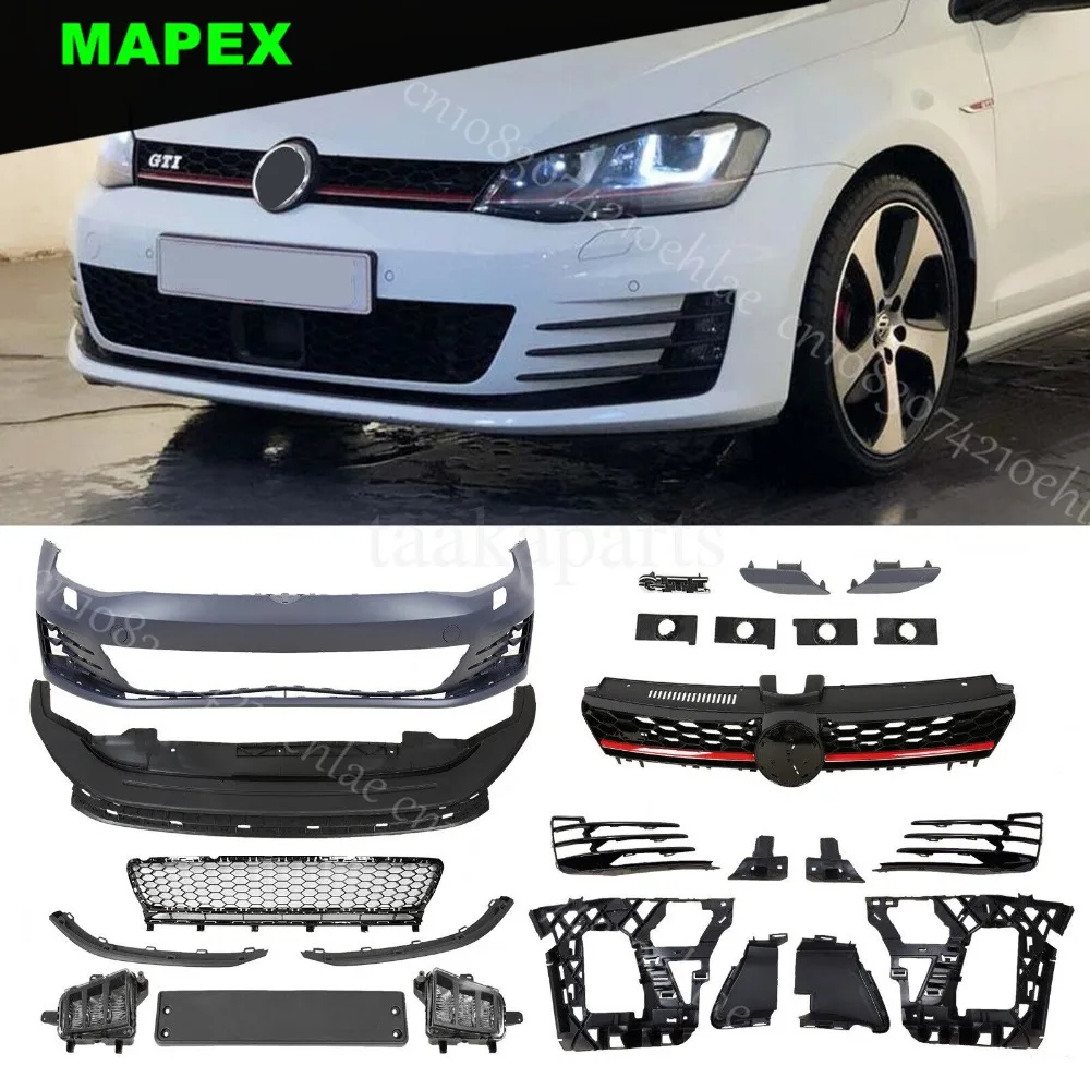 Unpainted Gti Style Front Bumper Kit W/O PDC Holes for Volkswagen VW Golf MK7