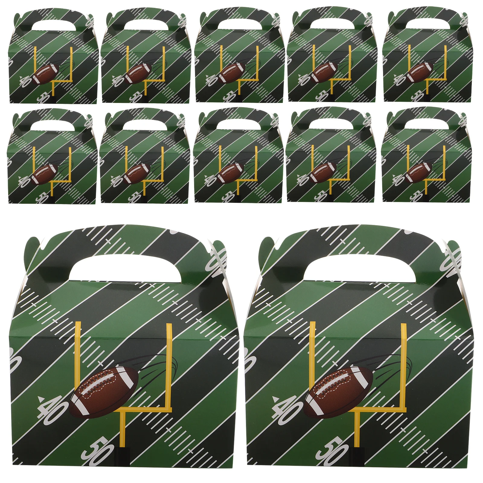 

50 Pcs Rugby Party Supplies Football Favors Baby Shower Treat Boxes Birthday Goody Gift Paper