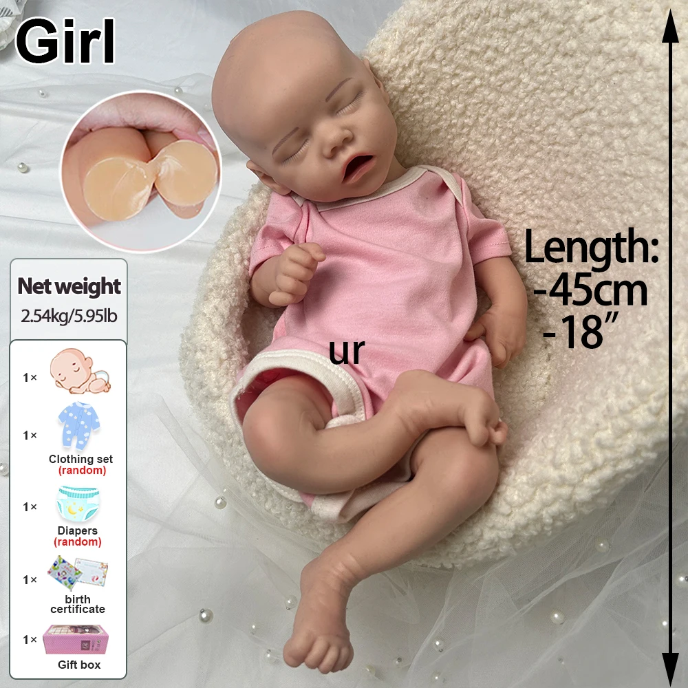 초유연 45cm 정교한 수제 실리콘 신생 여아, 정맥 인형을 완벽하게 볼 수 있어 소장하기에 적합하다