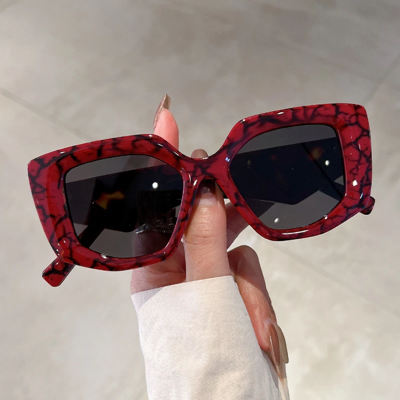 KAMMPT Oversized Vintage Sunglasses Women Fashion Irregular Gradient Shades Eyewear Trendy Luxury Brand Design UV400 Sun Glasses