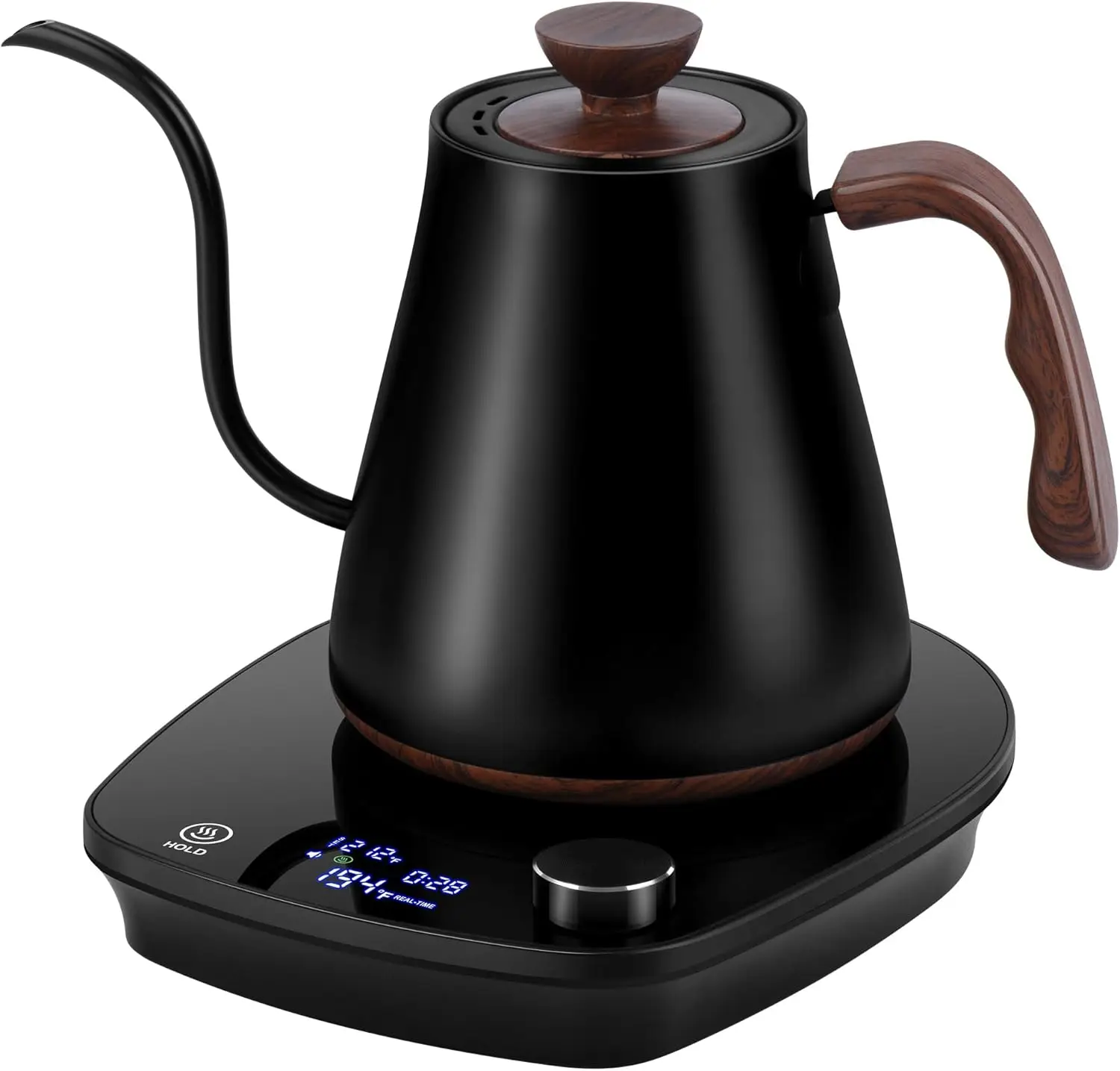 

Gooseneck Electric Kettle with Temperature Control, Stainless Steel, Quick Heat for Coffee & Tea, 1000W 0.9L Black