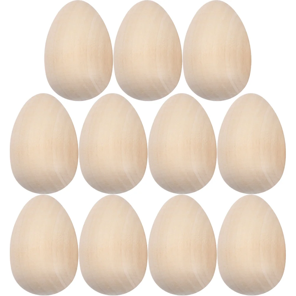 

20 Pcs Wooden Egg Painted Toy Easter Painting Fake Decorator Egg-shaped Creative Simulation Eggs Decorations for Desktop