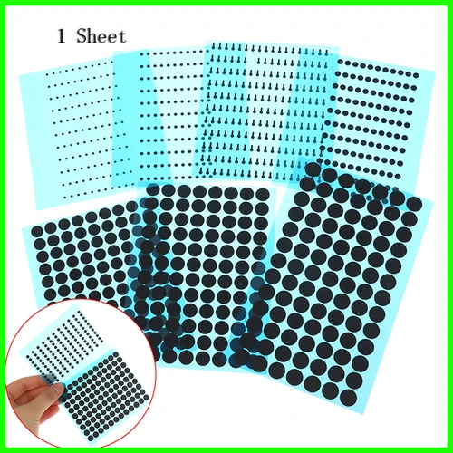 Kit de reparación de teclado con almohadillas de goma conductoras negras, diámetro 1,5/2/3,5/7/8/9MM, botones de goma conductora para Control remoto IR