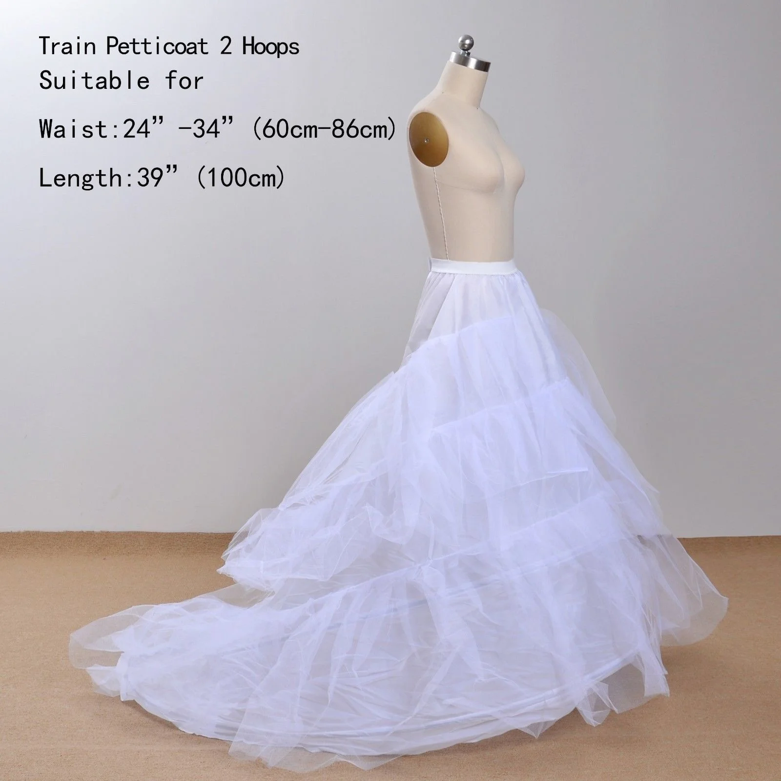 Acessórios de casamento 2 aros tule trem vestido de baile petticoats branco underskirt