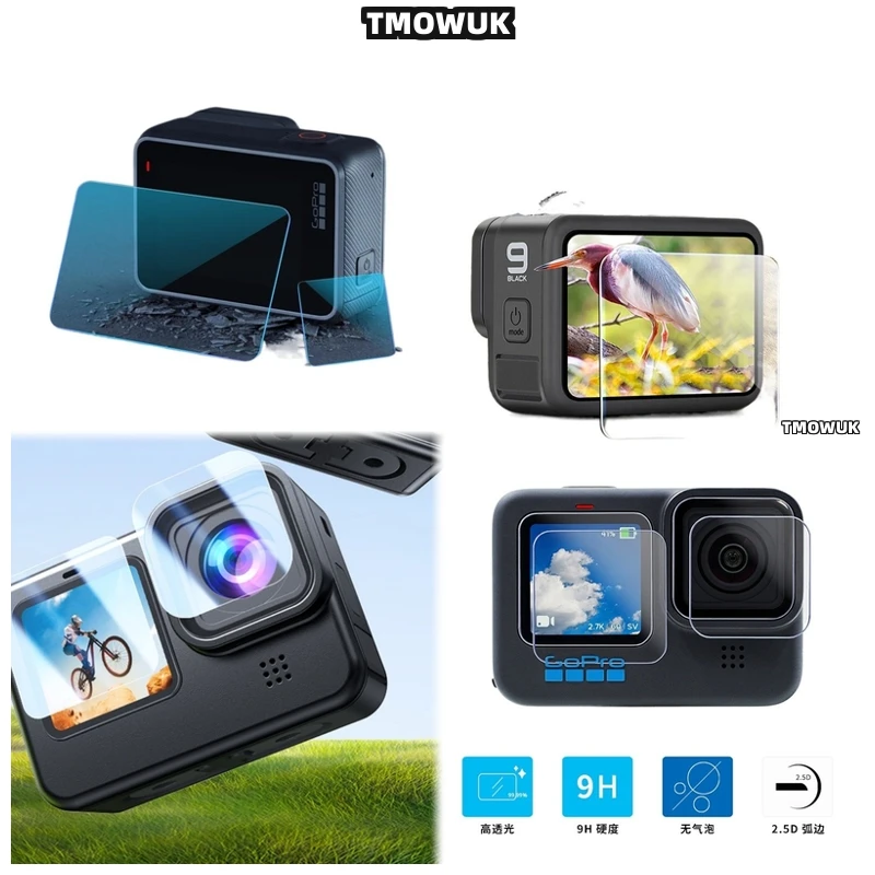 

For GoPro Hero12 11 10 9 Tempered Glass Screen Lens Guard HD 9H Anti-Scratch Cover Front & Back