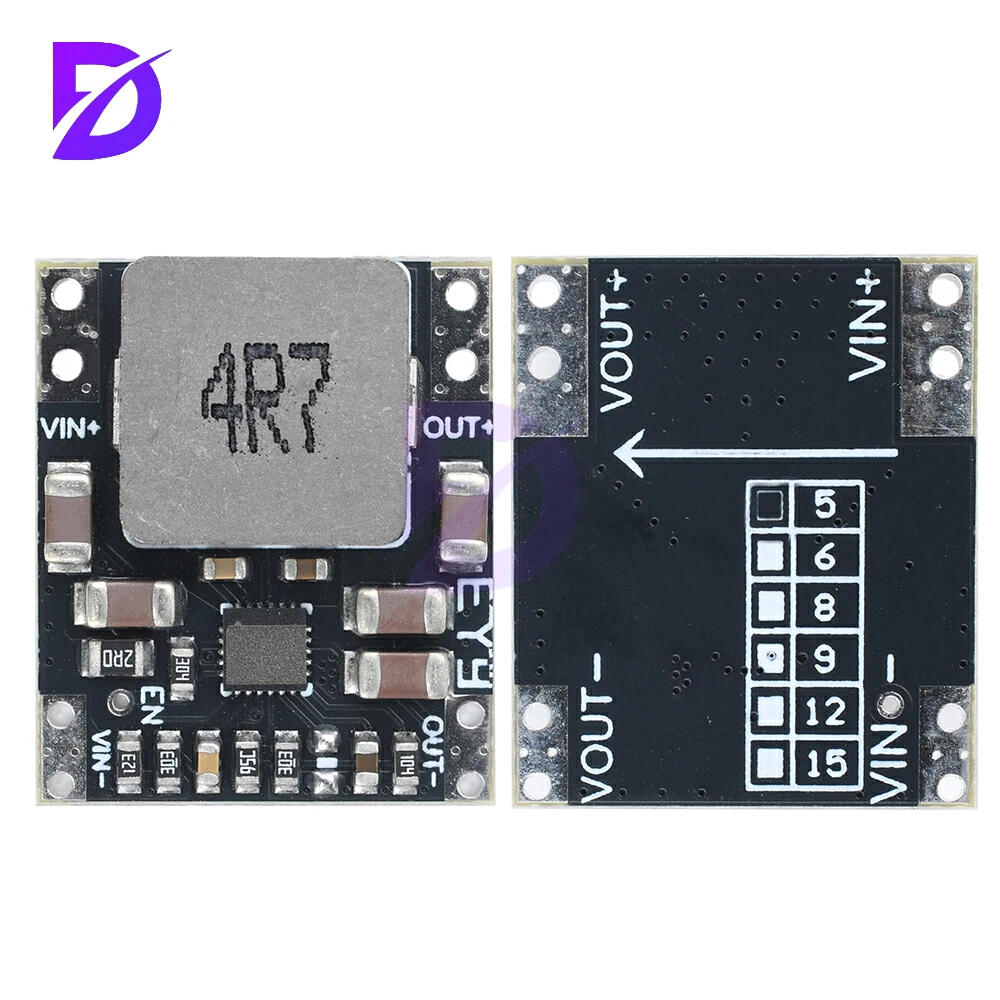 

DC-DC Automatic Buck Boost Power Module 3-23V To 5V/9V/12V Fixed Voltage Output Lithium Battery Constant Voltage Module
