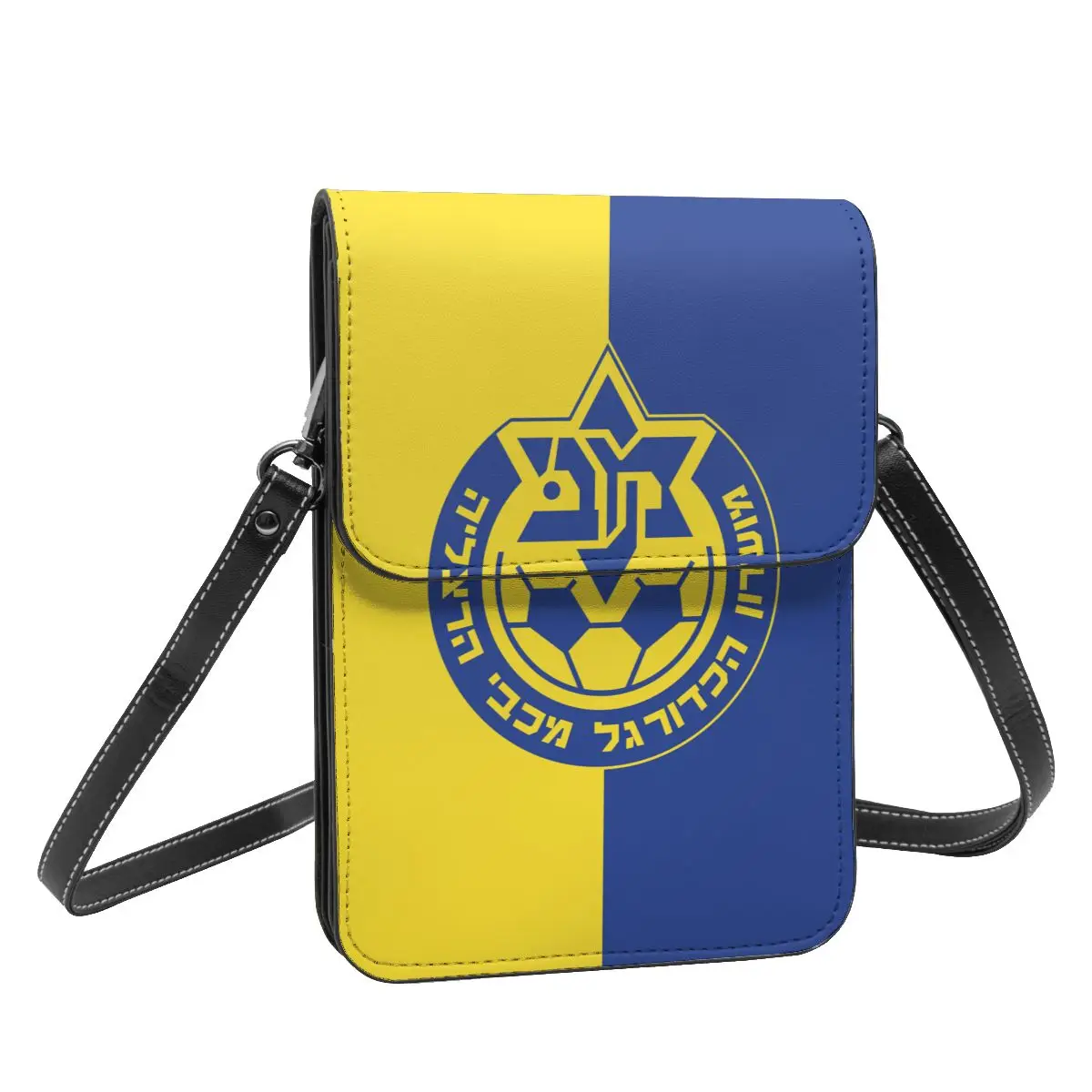 Maccabi Herzeliya Crossbody Portemonnee Mobiele Telefoon Tas Schoudertas Mobiele Telefoon Portemonnee Verstelbare Riem