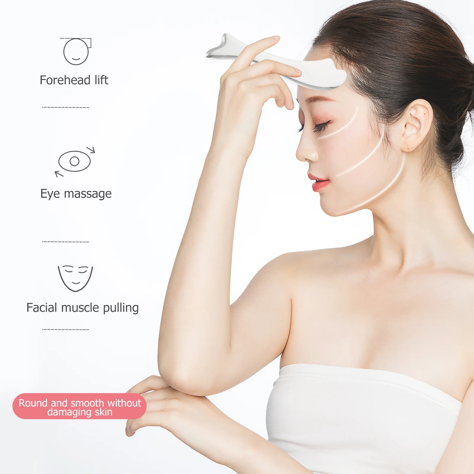 

1pc Gua Sha Board Muscle Massage Tool For Face Arms Shoulders Back Legs Feet Smooth Edges Durable Scraping Plate Body