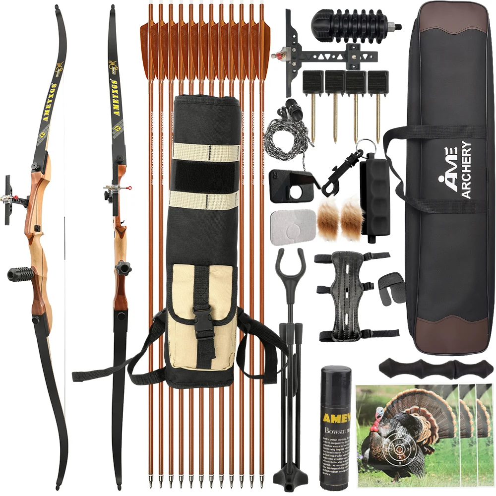 

Archery Recurve Bow Arrow Set 66/68/70'' 14-40lbs - Adult American Hunting Outdoor Shooting Competitive Training Accessories