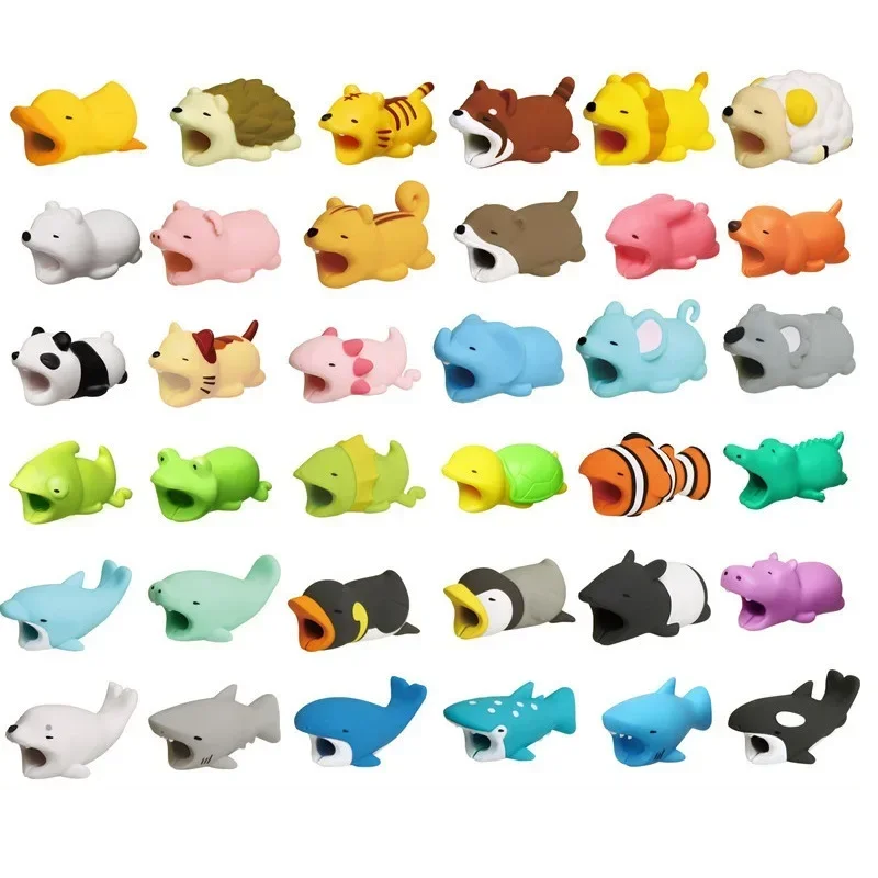 Cute Animal Cable Protector for iPhone iPad USB Chompers Charger Wire Holder for Mobile Phone