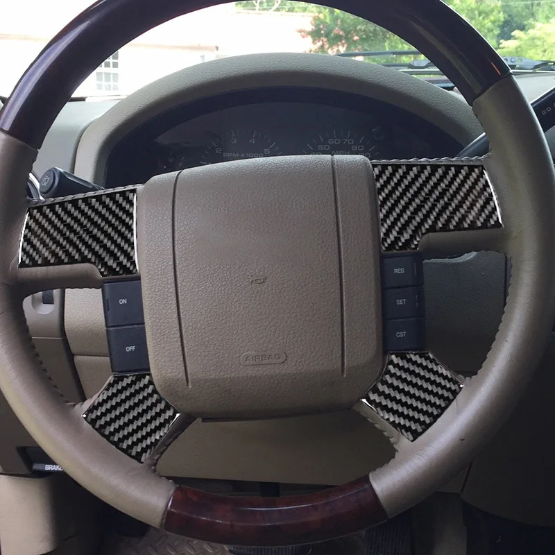 4 قطعة ألياف الكربون عجلة القيادة أعواد تزيين لفورد F-150 FX4 2004-2008 اكسسوارات تعديل السيارات الداخلية #2