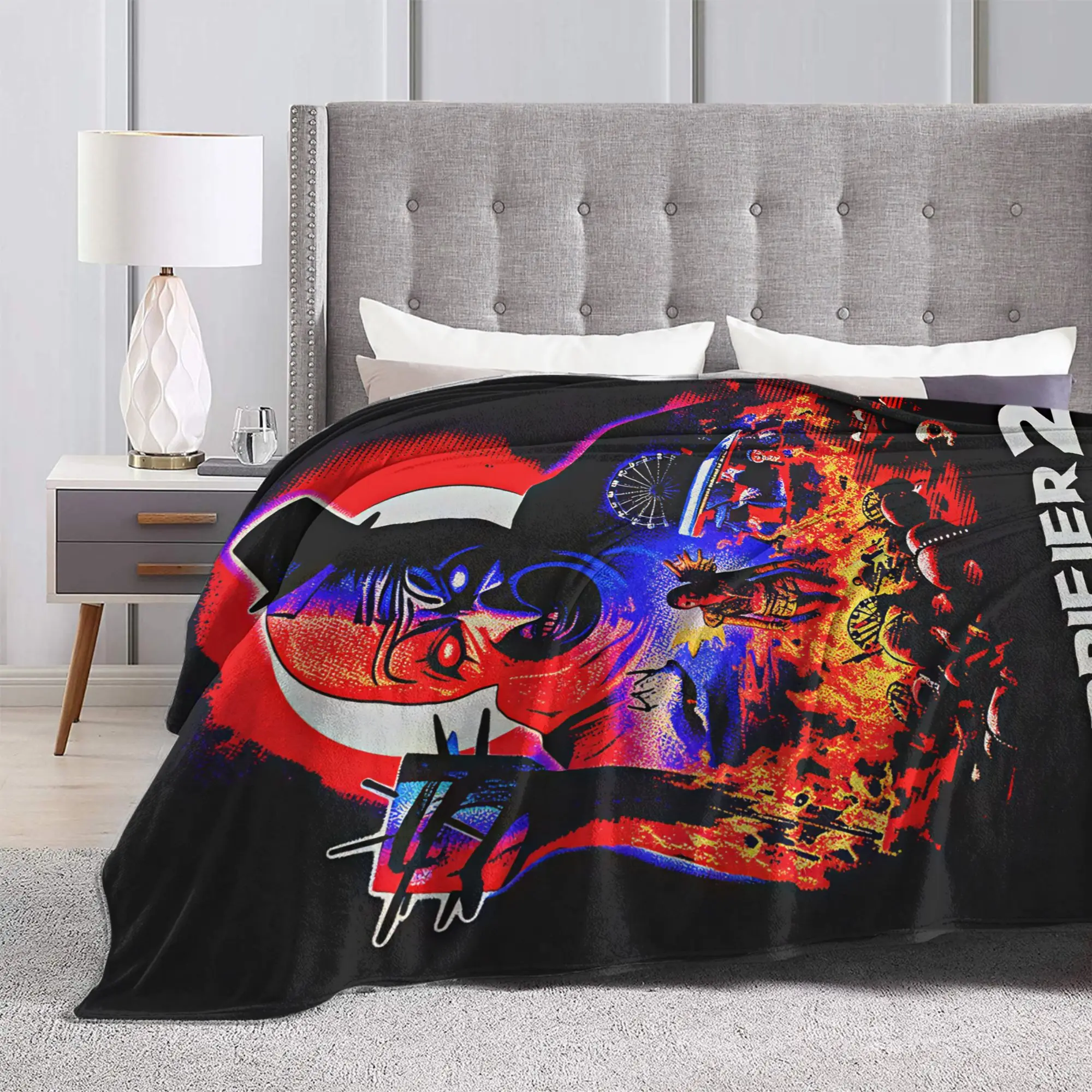 Terrifier 4 Halloween Super Soft Blankets Horron Child Plush Throw Blanket Funny Couch Chair Flannel Bedspread Sofa Bed Cover